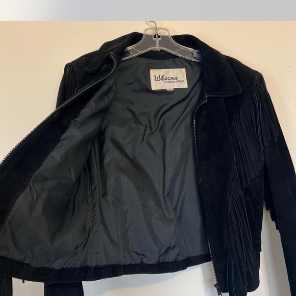 Wilsons Women's Suede Black Fringe Jacket - Picture 2 of 7